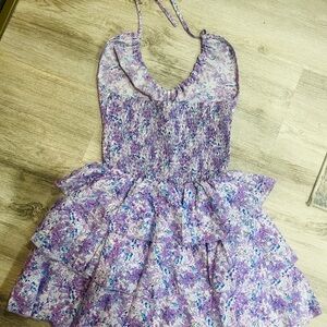 Floral purple dress summer